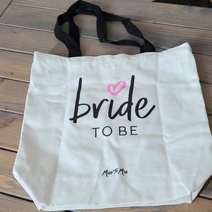 Bride carring tote bag